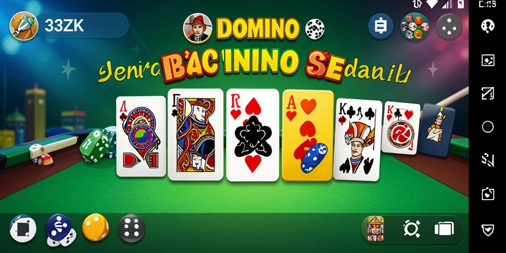 Tampilan screenshot gameplay Domino yang seru di 33ZK.