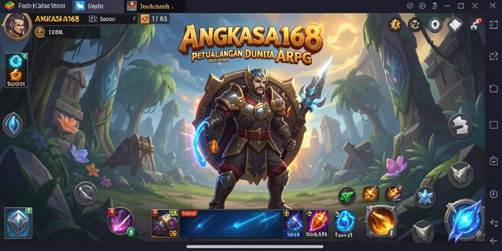 Screenshot gameplay ARPG menampilkan karakter bertarung melawan monster besar.