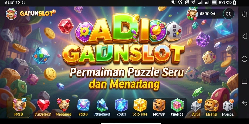 Gameplay GADUNSLOT menunjukkan berbagai puzzle menarik dan menantang.