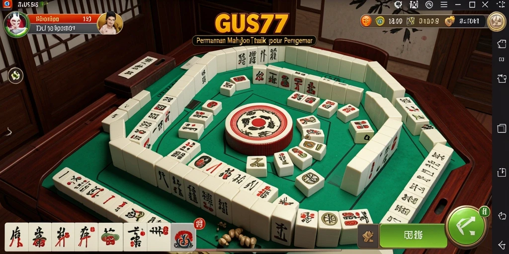 Screenshot GUS77 menampilkan pertempuran Mahjong yang seru dan penuh strategi.
