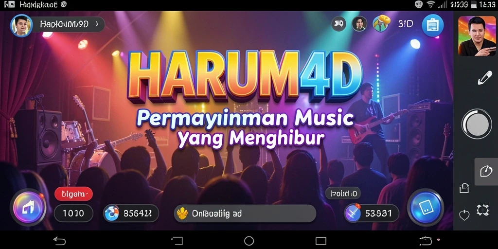 Tampilan gameplay seru di HARUM4D dengan berbagai lagu menarik.