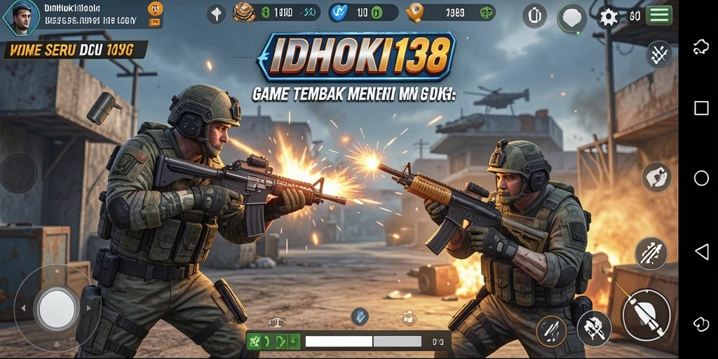 Screenshot IDRHOKI138 menampilkan aksi tembak-menembak yang seru.