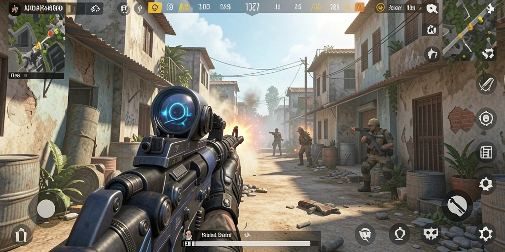 Tampilkan serunya gameplay JUARAGO dengan aksi tembak-menembak yang intens.