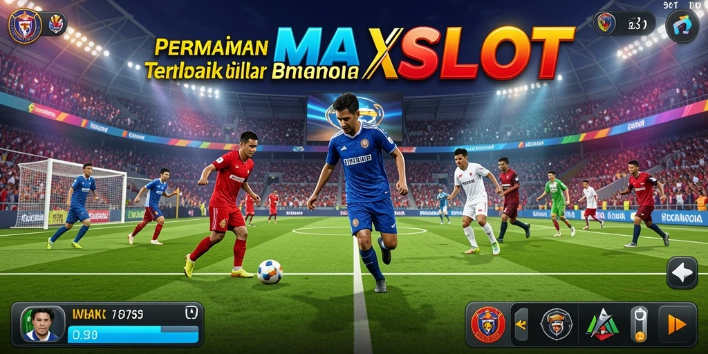 Tampak aksi seru dalam permainan sepak bola di MAXSLOT.