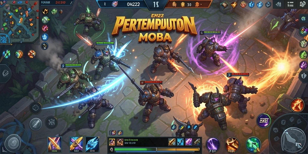 Tampilan gameplay seru di arena MOBA OH222.