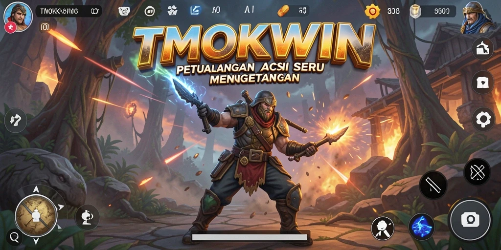 Tangkapan layar TMOKWIN menunjukkan pertarungan aksi yang mendebarkan.