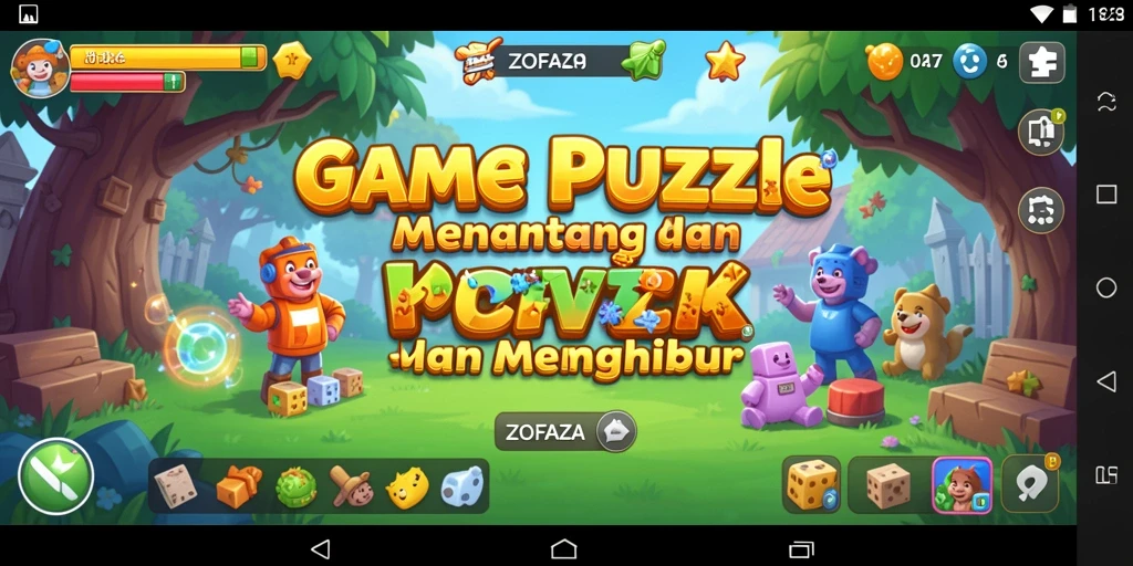 Screenshot ZOFAZA menampilkan gameplay puzzle yang menegangkan dan seru.